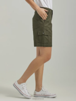 Lee Women Ultra Lux with Flex-to-Go Relaxed Cargo Bermuda (Petite) Frontier Olive Clothing 480T263 - Image 3