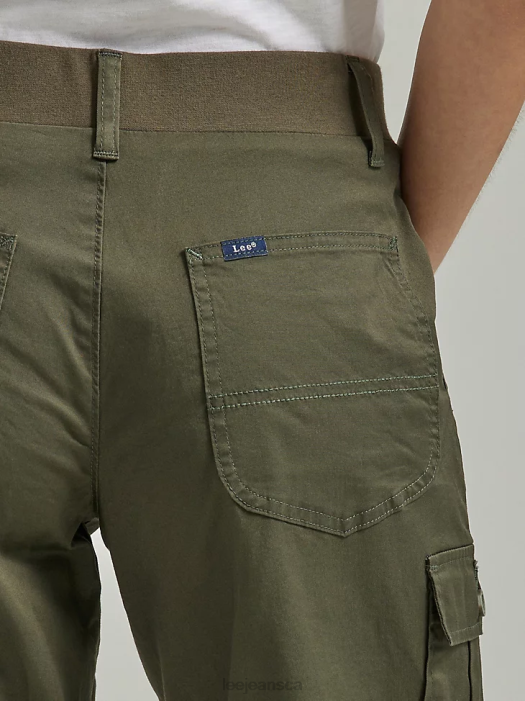 Lee Women Ultra Lux with Flex-to-Go Relaxed Cargo Bermuda (Petite) Frontier Olive Clothing 480T263 - Image 5