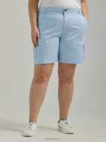 Lee Women Ultra Lux with Flex-to-Go Relaxed Cargo Bermuda (Plus) Blue Sky Clothing 480T267