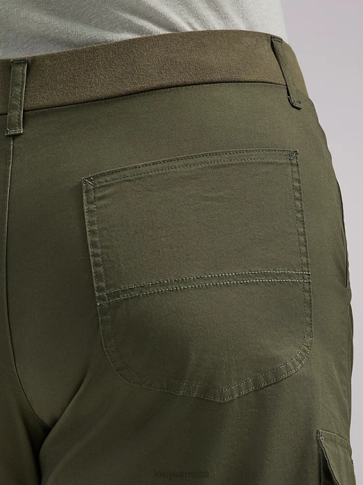 Lee Women Ultra Lux with Flex-to-Go Relaxed Cargo Bermuda (Plus) Frontier Olive Clothing 480T269 - Image 5