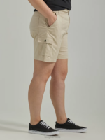 Lee Women Ultra Lux with Flex-to-Go Relaxed Cargo Bermuda (Plus) Pioneer Beige Clothing 480T266 - Image 2