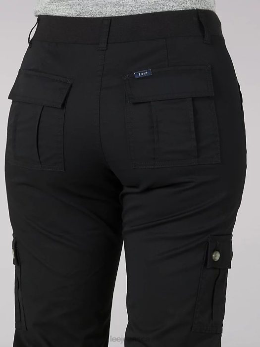 Lee Women Ultra Lux with Flex-to-Go Relaxed Cargo Capri Black Clothing 480T435 - Image 5