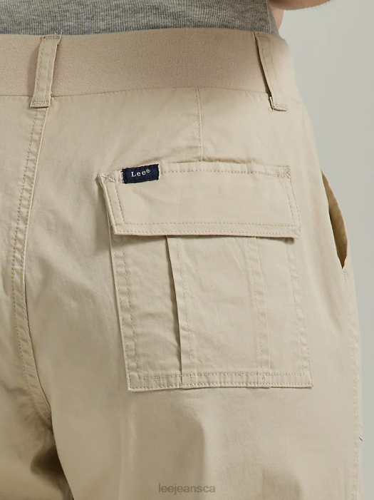 Lee Women Ultra Lux with Flex-to-Go Relaxed Cargo Capri Pioneer Beige Clothing 480T436 - Image 4