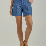 Lee Women Ultra Lux with Flex-to-Go Relaxed Cargo Short Chambray Clothing 480T249
