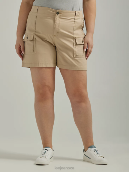 Lee Women Ultra Lux with Flex-to-Go Relaxed Cargo Short (Plus) Macrame Clothing 480T282