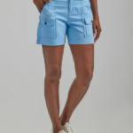 Lee Women Ultra Lux with Flex-to-Go Relaxed Cargo Short Shasta Blue Clothing 480T246