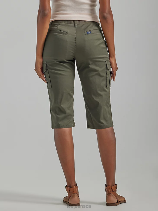 Lee Women Ultra Lux with Flex-to-Go Relaxed Cargo Skimmer Frontier Olive Clothing 480T428 - Image 2