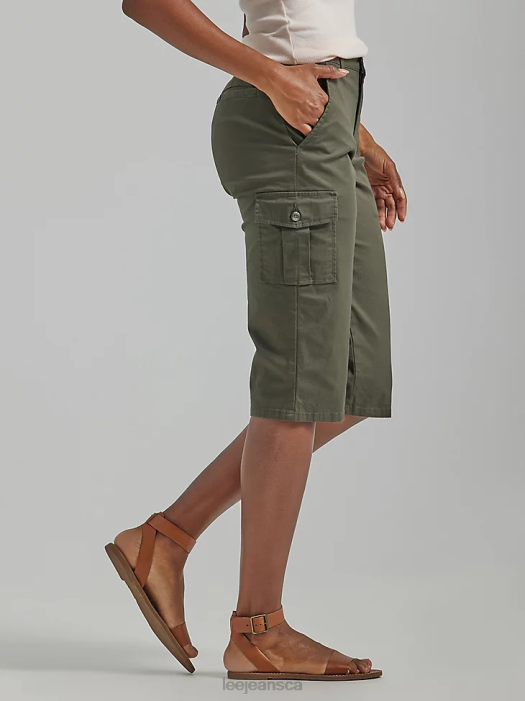 Lee Women Ultra Lux with Flex-to-Go Relaxed Cargo Skimmer Frontier Olive Clothing 480T428 - Image 3