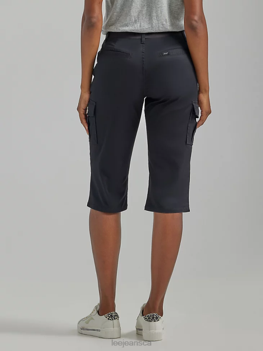 Lee Women Ultra Lux with Flex-to-Go Relaxed Cargo Skimmer (Petite) Black Clothing 480T456 - Image 2