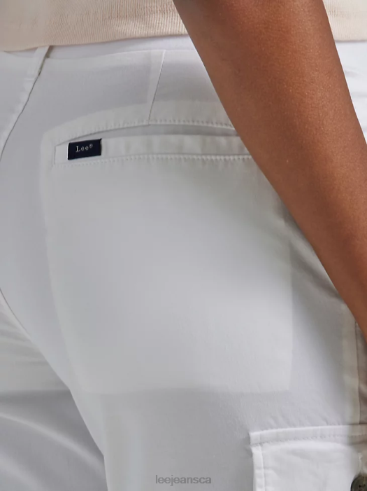 Lee Women Ultra Lux with Flex-to-Go Relaxed Cargo Skimmer (Petite) White Clothing 480T454 - Image 4