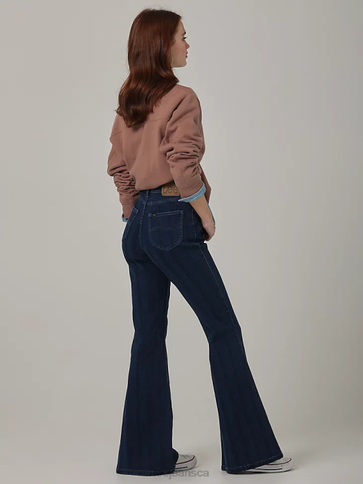 Lee Women Vintage Modern High Rise Flare Jean Mid Stripe Clothing 480T152 - Image 2