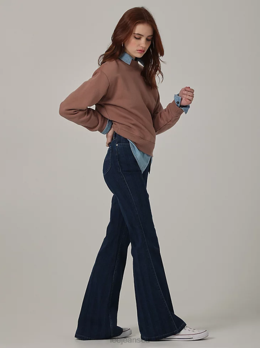 Lee Women Vintage Modern High Rise Flare Jean Mid Stripe Clothing 480T152 - Image 3