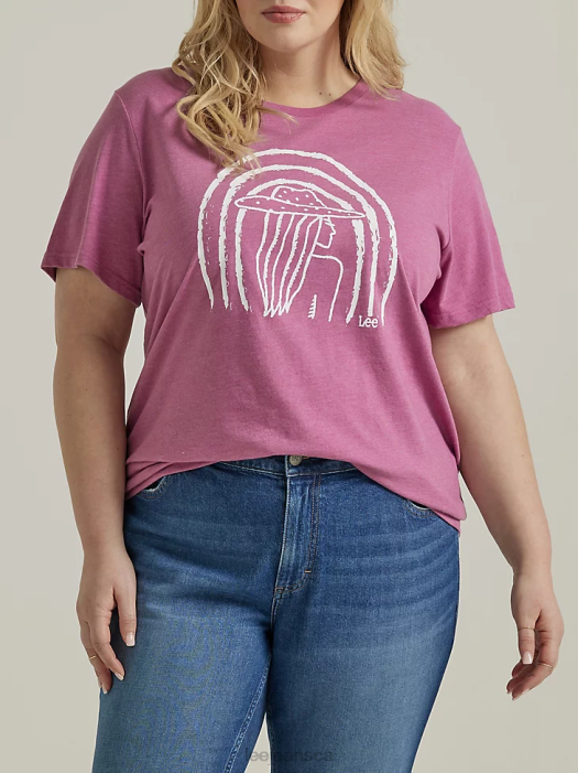 Lee Women Woman Rainbow Graphic Tee (Plus) Prunella Heather Clothing 480T386 - Image 1