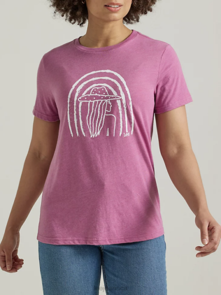 Lee Women Woman Rainbow Graphic Tee Prunella Heather Clothing 480T373