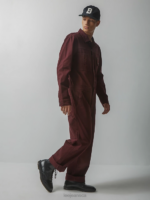 Lee x The Brooklyn Circus Men Herringbone Pleated Union-All Velvet Beet Clothing 480T1152 - Image 7