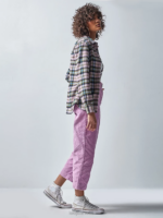 Lee x The Brooklyn Circus Women Plaid Overshirt Soft Misty Plaid Clothing 480T402 - Image 3