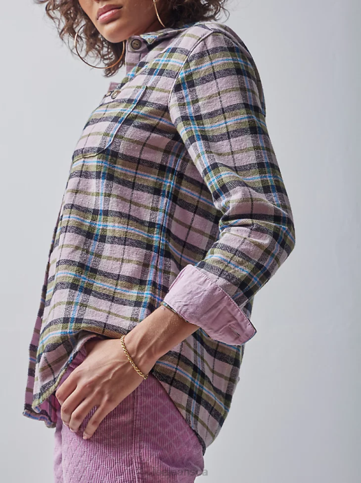 Lee x The Brooklyn Circus Women Plaid Overshirt Soft Misty Plaid Clothing 480T402 - Image 4
